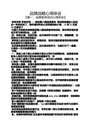 品牌战略心得体会