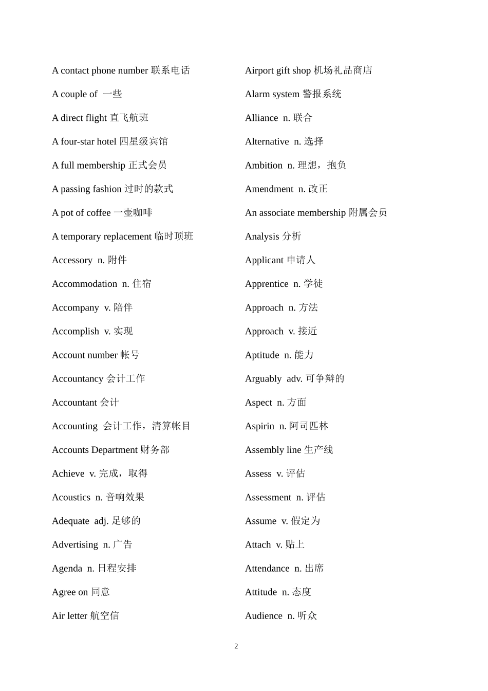 商务英语常用单词_第2页