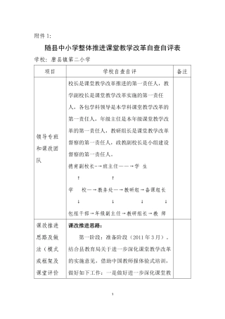 唐县镇第二小学课堂改革申报材料