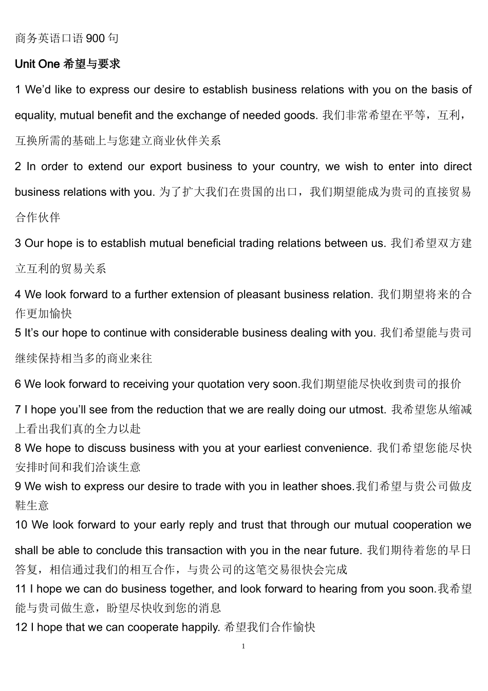 商务英语口语900句_第1页