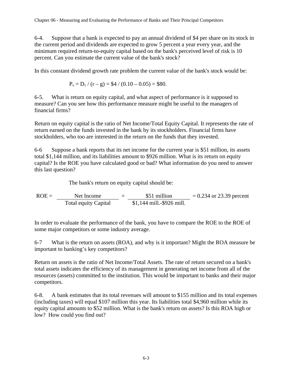商业银行学答案-第八版-罗斯Chap006_第3页