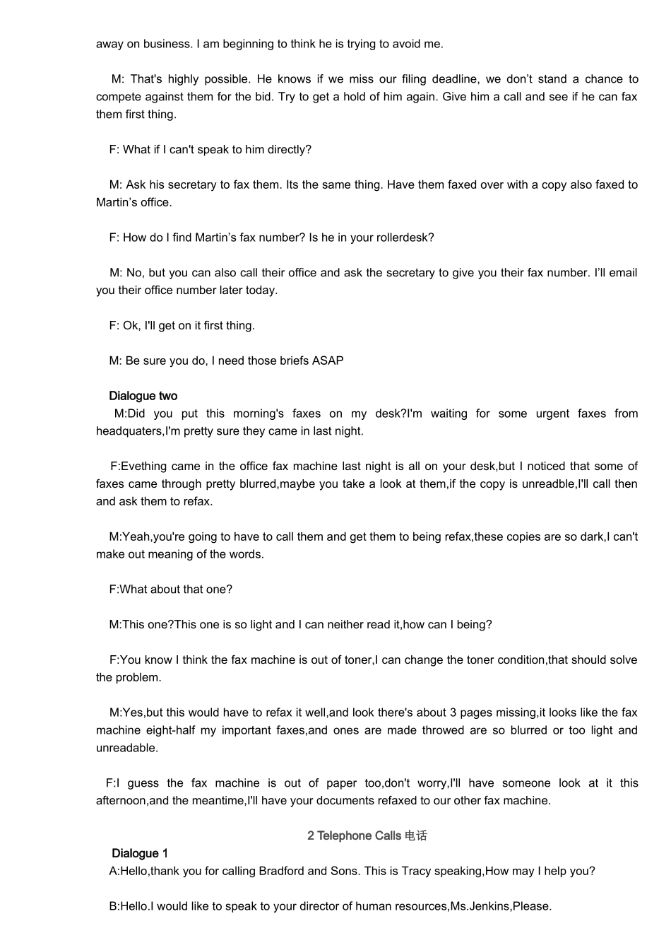 商务英语口语情景对话100篇(前30篇)_第2页