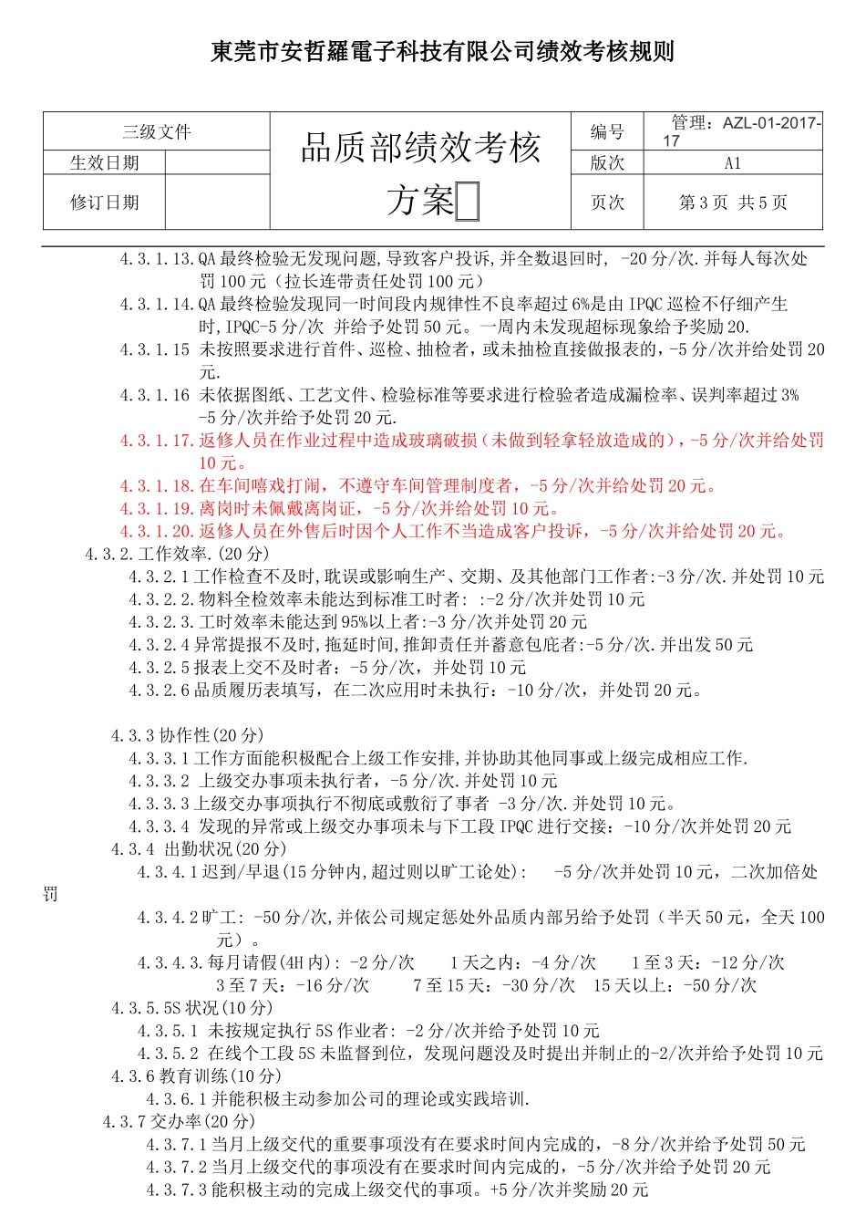 品质绩效考核方案_第3页