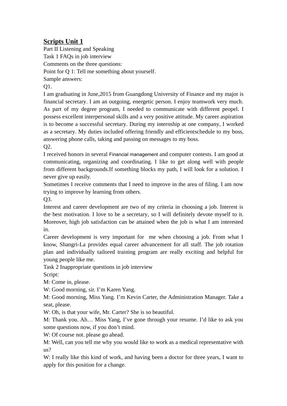 商务英语视听说原文与答案完整版_第1页