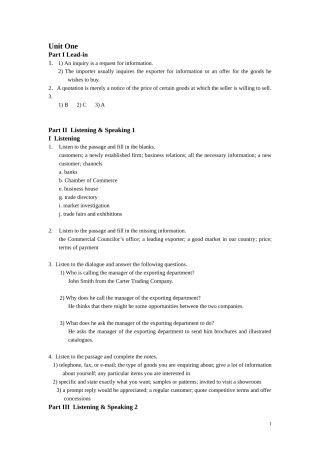 商务英语听说下册(参考答案)高等教育出版社