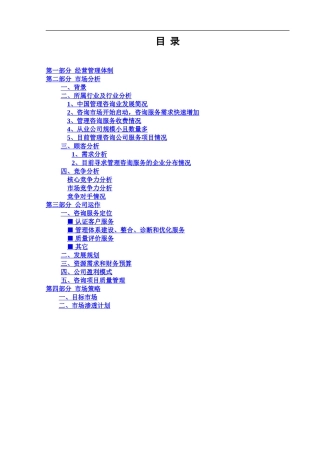 咨询公司创业计划书实例
