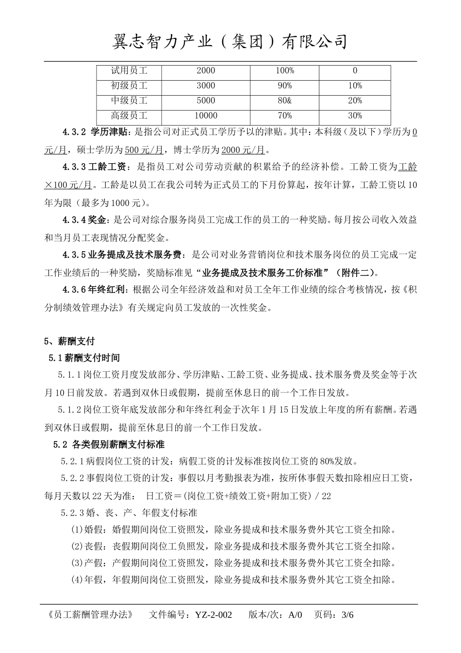 咨询公司-员工薪酬管理办法_第3页