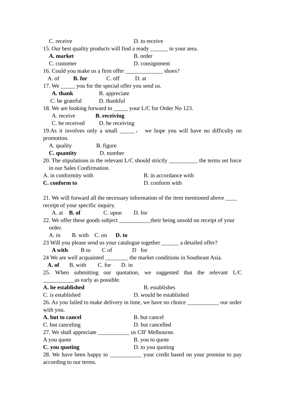 商务英语写作复习资料习题_第2页