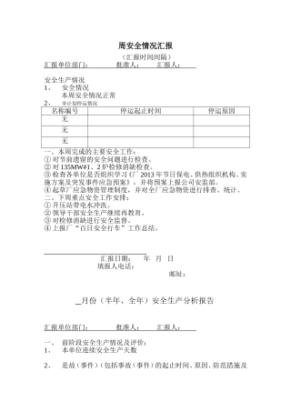 周安全情况汇报