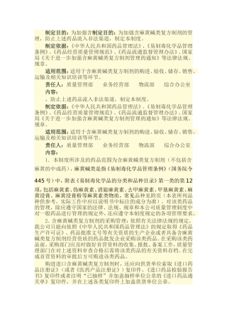 含麻黄碱类复方制剂质量管理制度