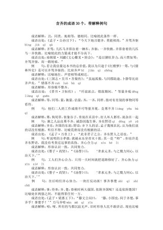 含齐的成语30个-带解释例句