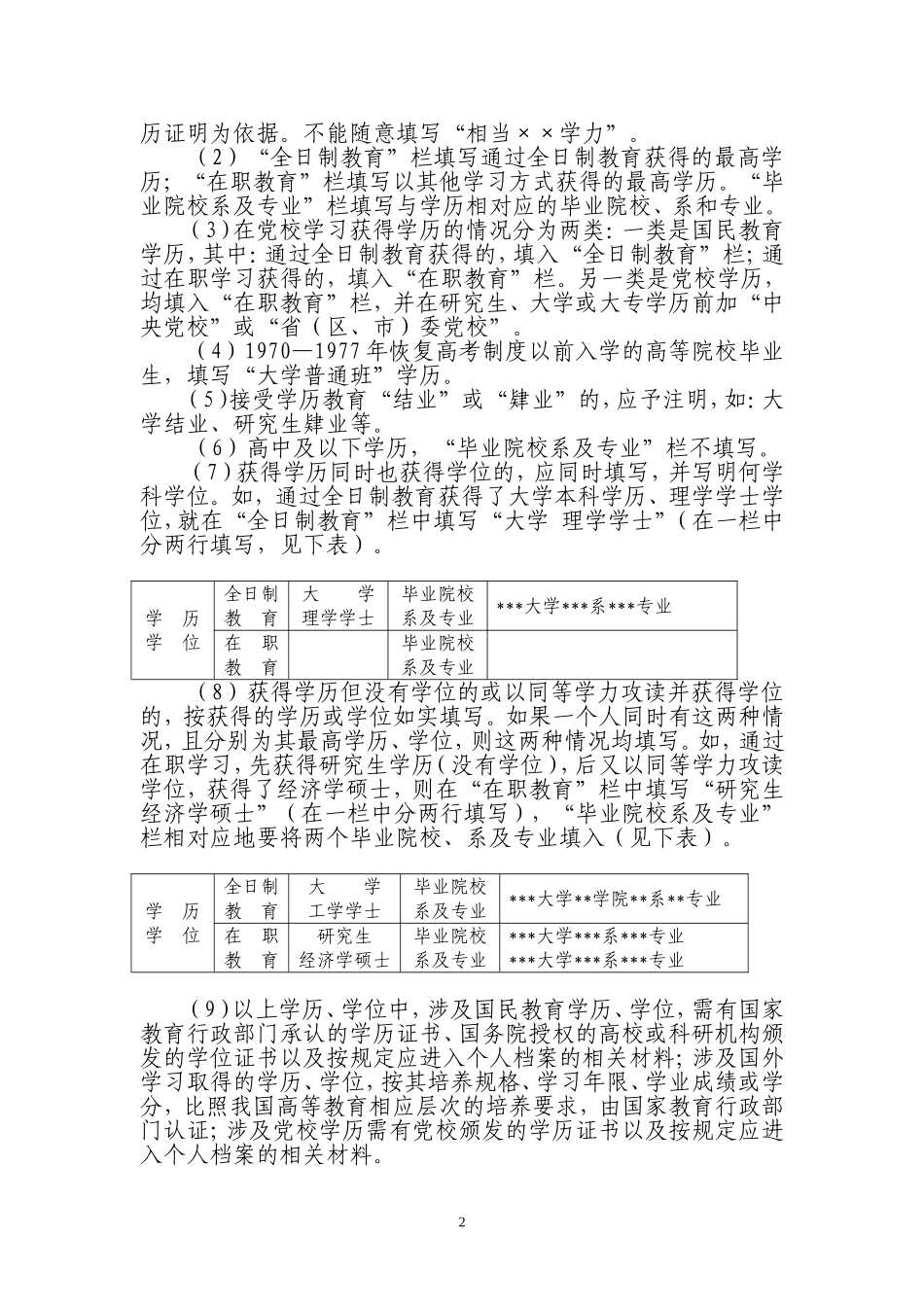 后备干部推荐表填写说明_第2页