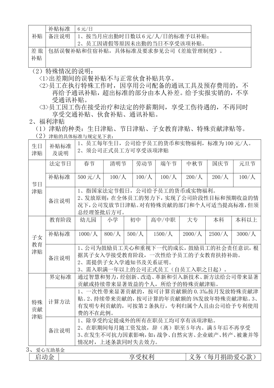 员工福利及津补贴管理制度_第2页