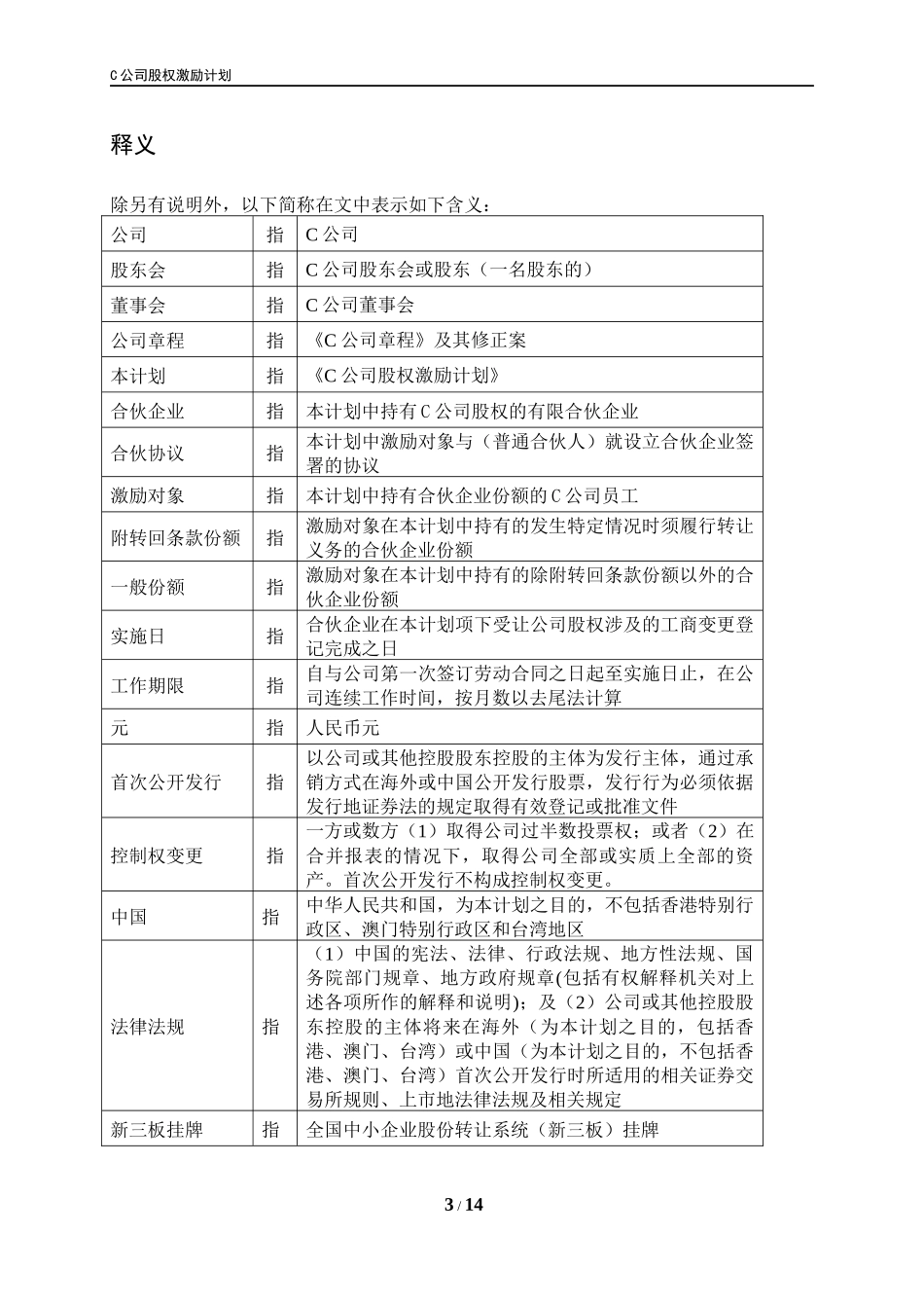 员工股权激励计划ESOP_第3页
