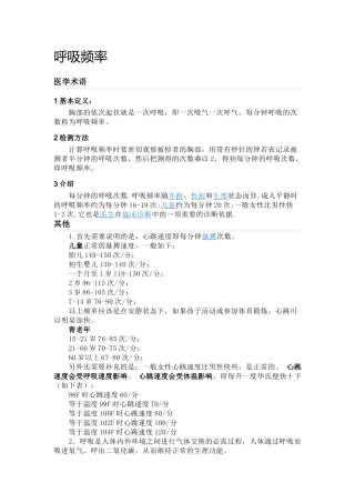 呼吸频率-脉搏-心率