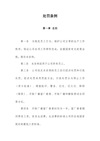 员工处罚管理条例