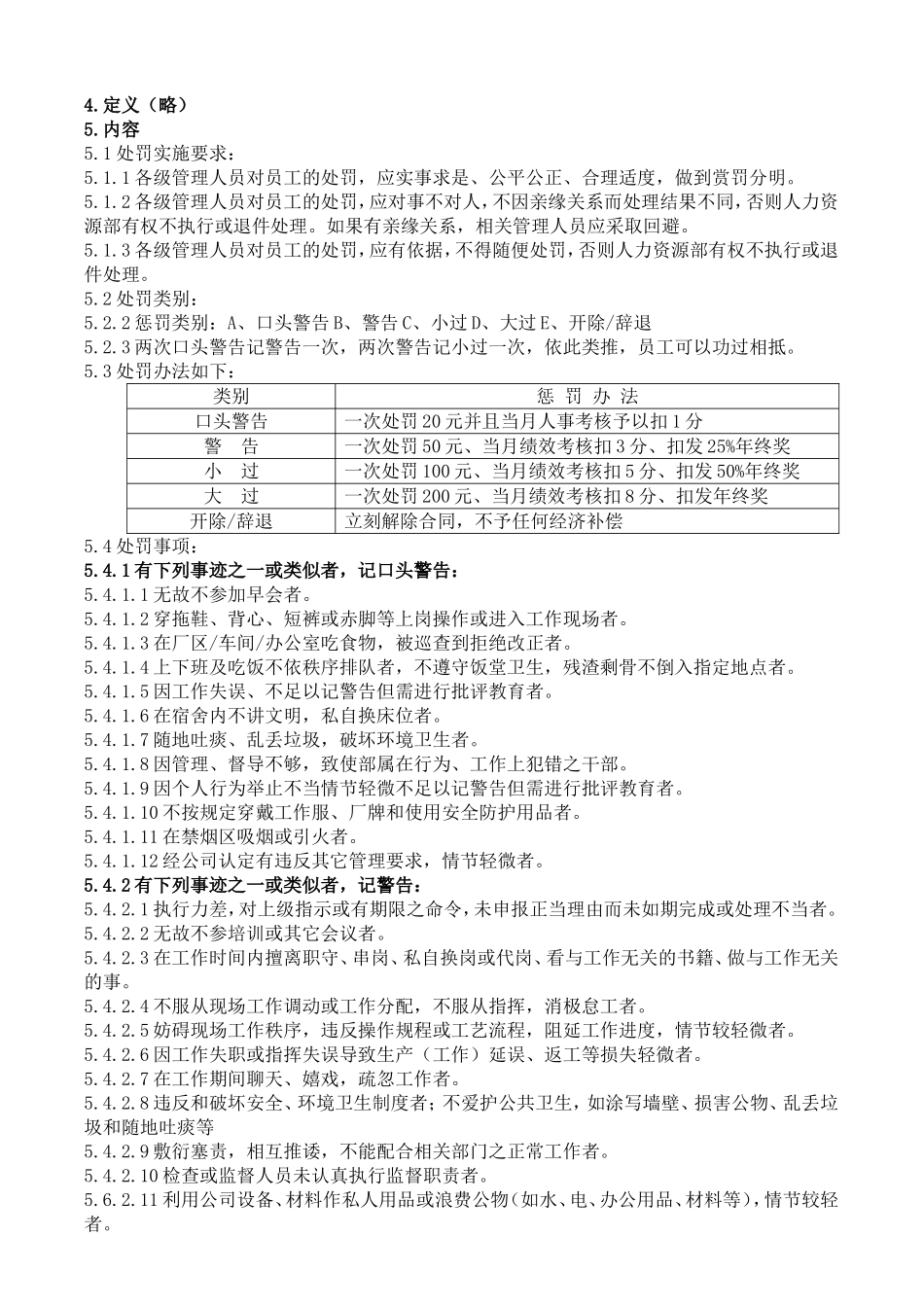 员工处罚管理制度制度_第2页