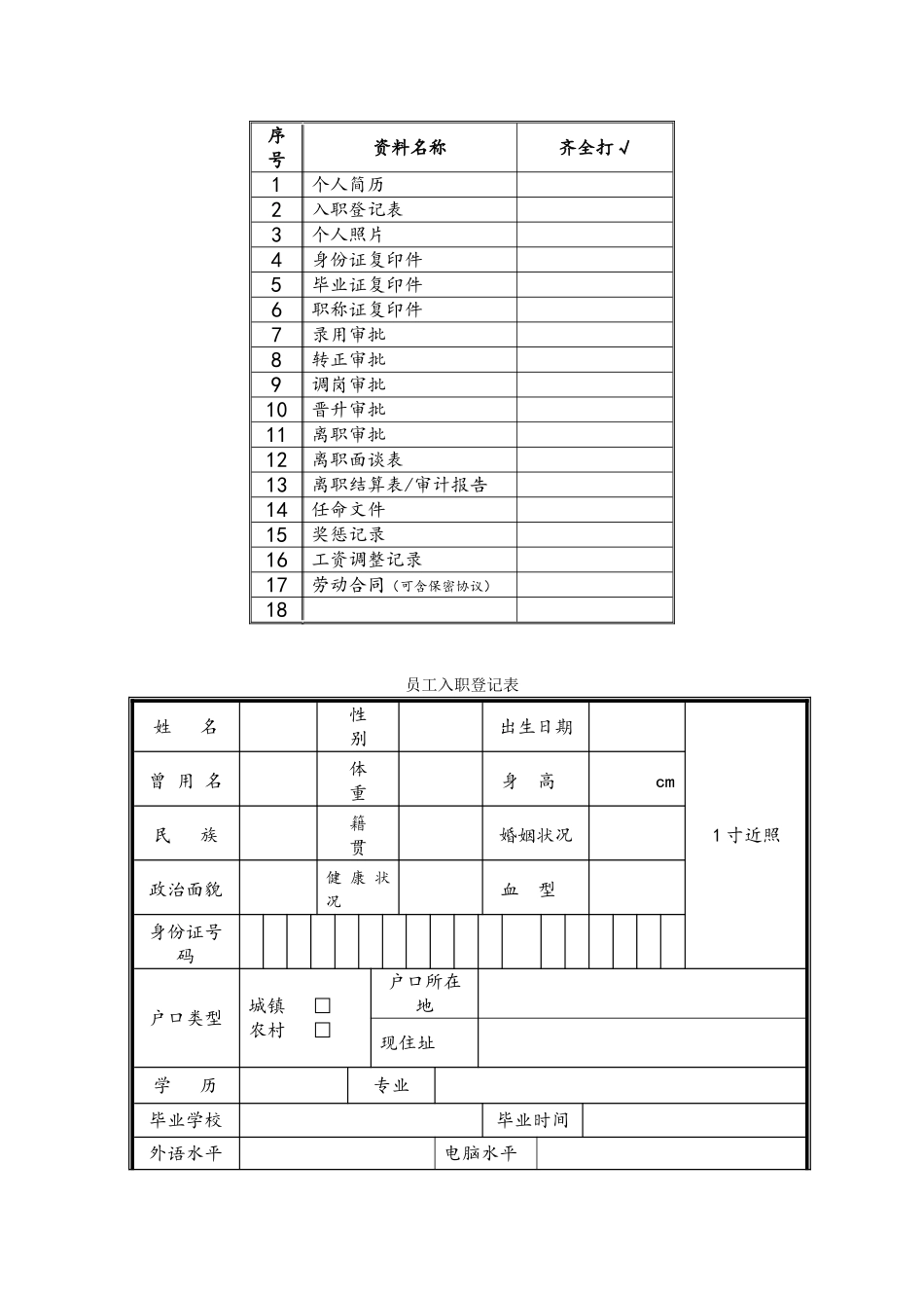 员工档案表(优秀模版)(同名15081)_第2页