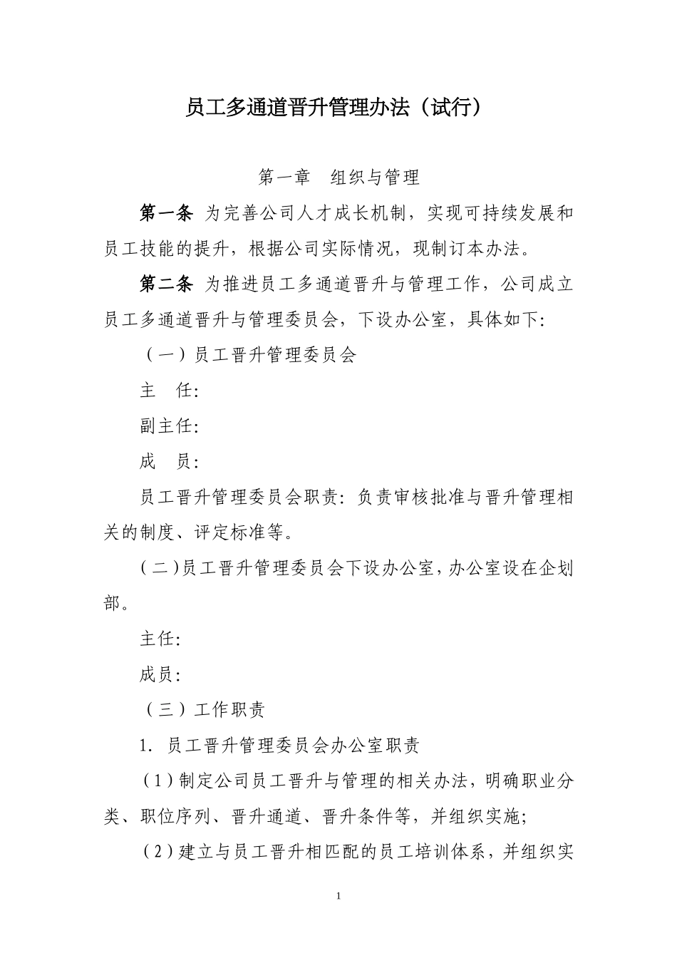 员工多通道晋升管理办法_第1页