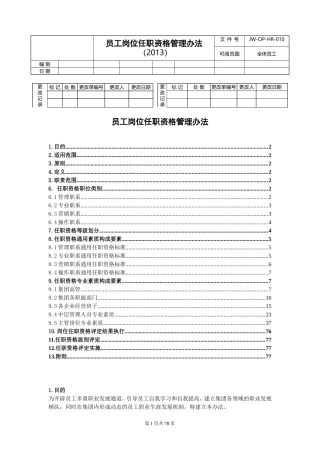 员工岗位任职资格管理办法