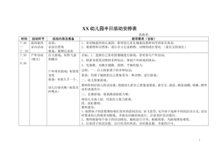 吴老师推荐：幼儿园半日活动安排表