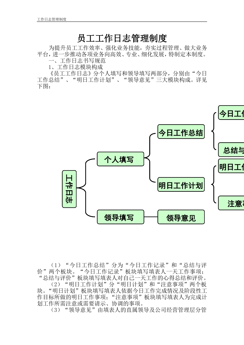 员工工作日志管理制度_第1页