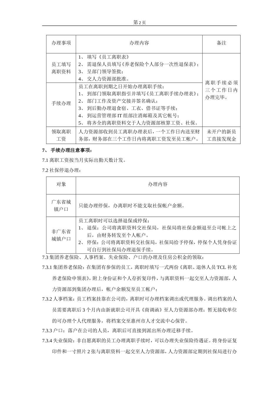 员工离职管理规定_第2页