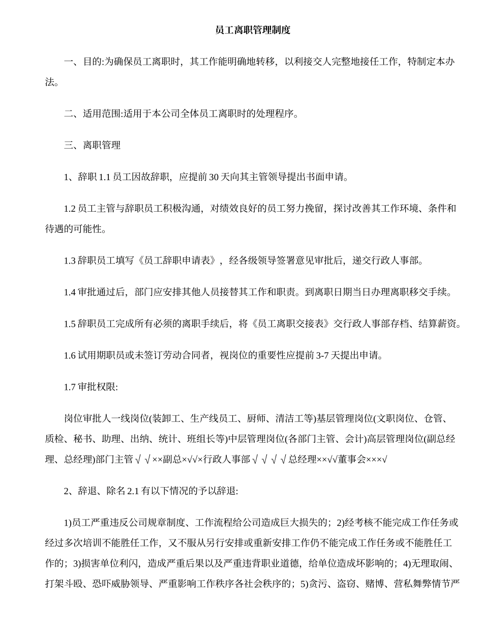 员工离职管理制度_第1页