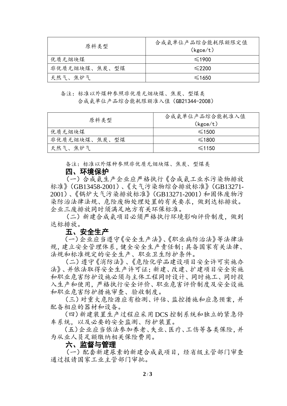 合成氨行业准入条件(征求意见稿)_第2页