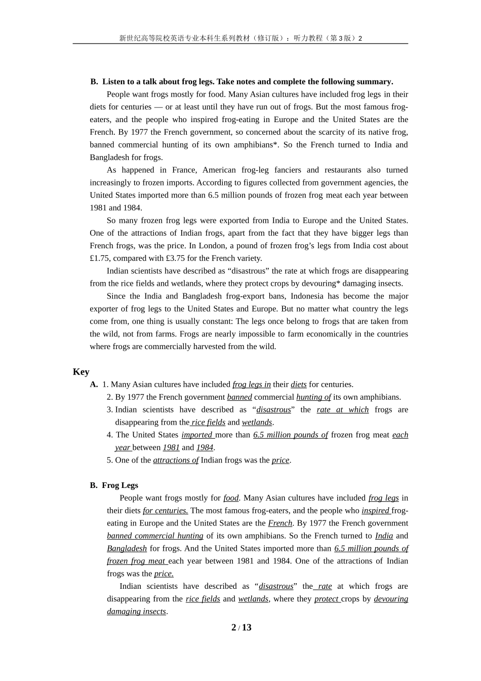 听力教程第三版Unit4施心远学生用书答案_第2页