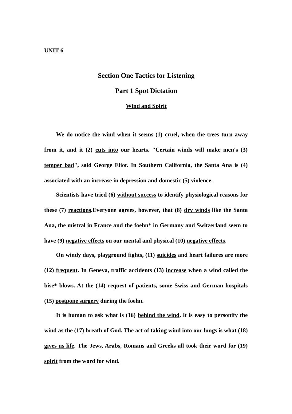 听力教程第三册答案UNIT6_第1页