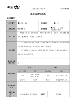 员工淘汰管理办法