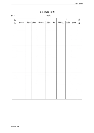 员工培训记录表(同名13147)