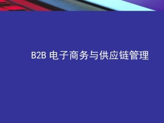 B2B电子商务与供应链管理