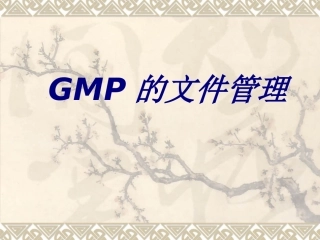 GMP的文件管理专题培训课件