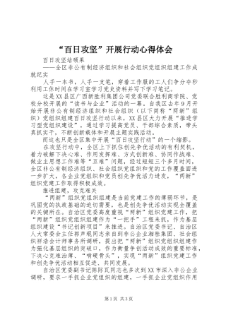 百日攻坚开展行动心得体会