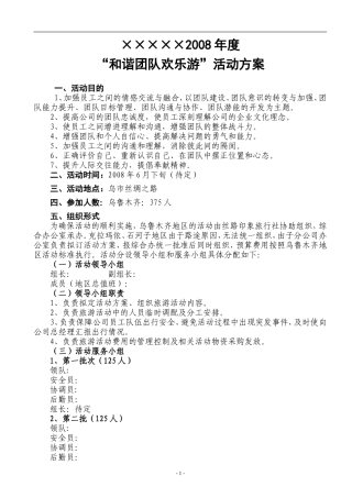 员工2008年度旅游方案