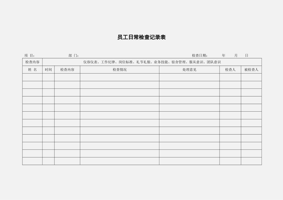 员工日常检查记录表_第1页