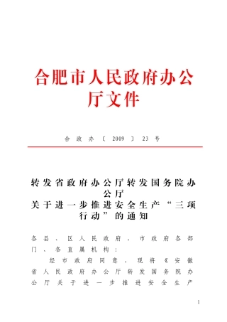 合肥市人民政府办公厅文件