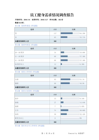 员工健身需求情况调查问卷-默认报告