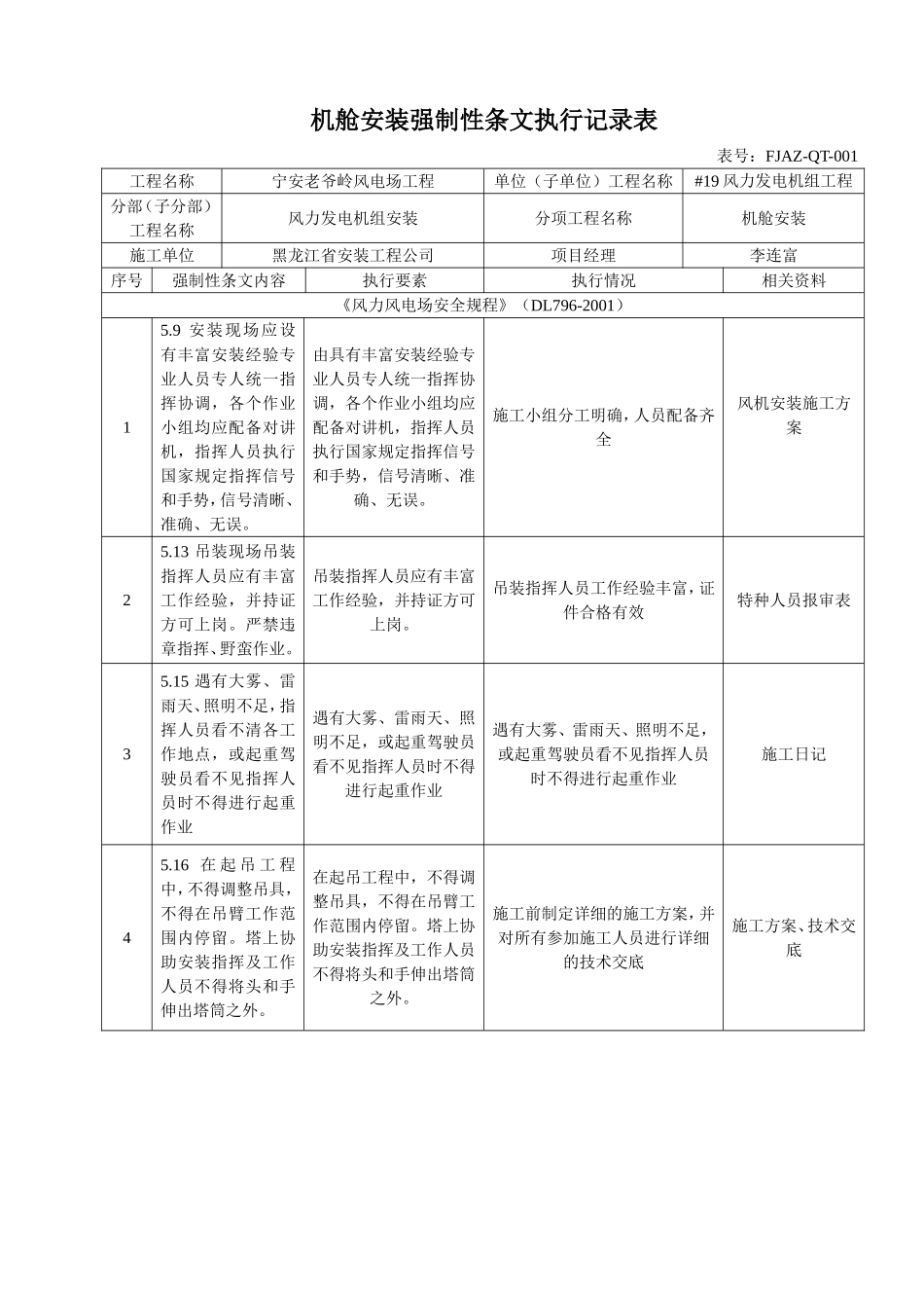 吊装强制性条文执行记录表_第2页