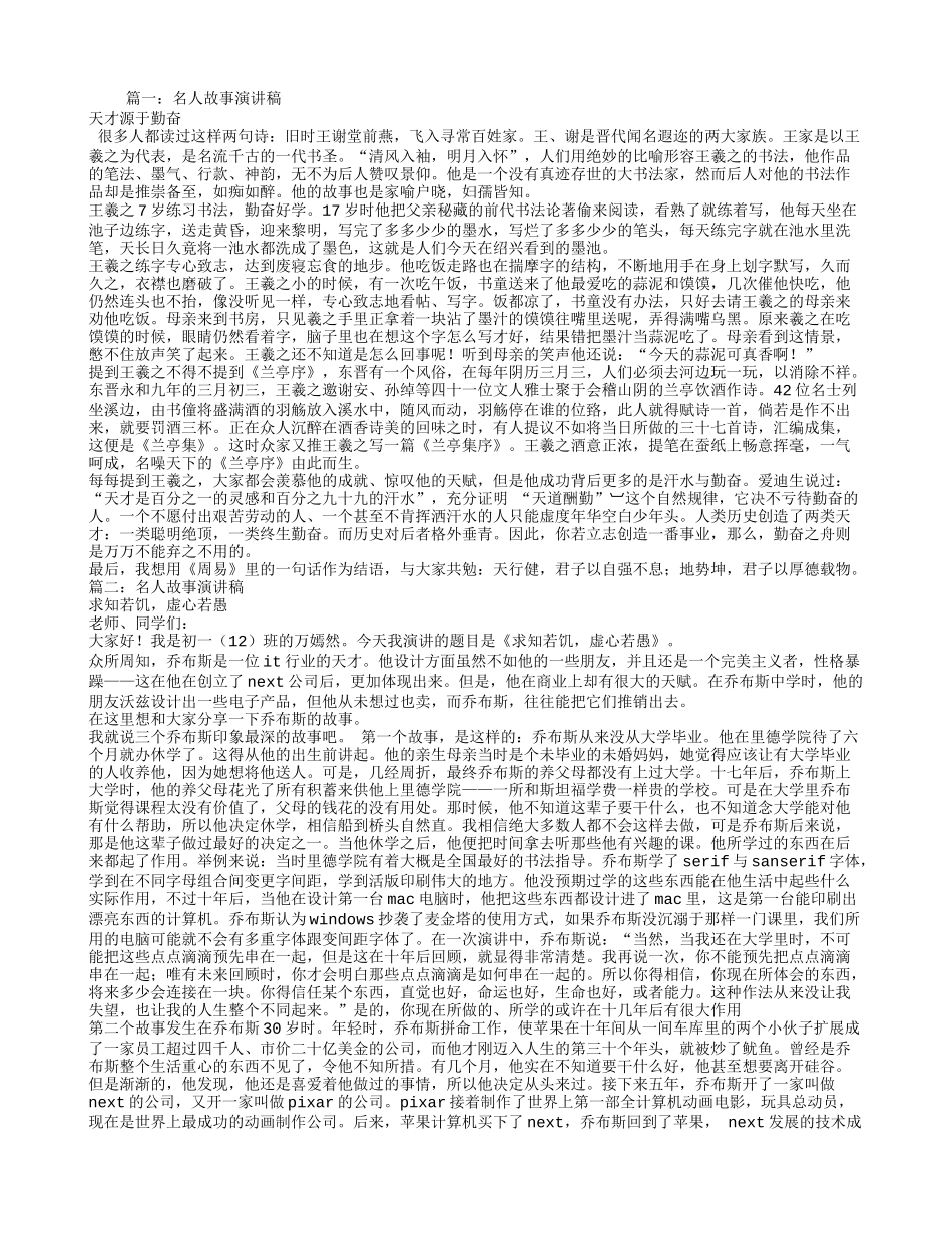 名人故事演讲稿600字_第1页