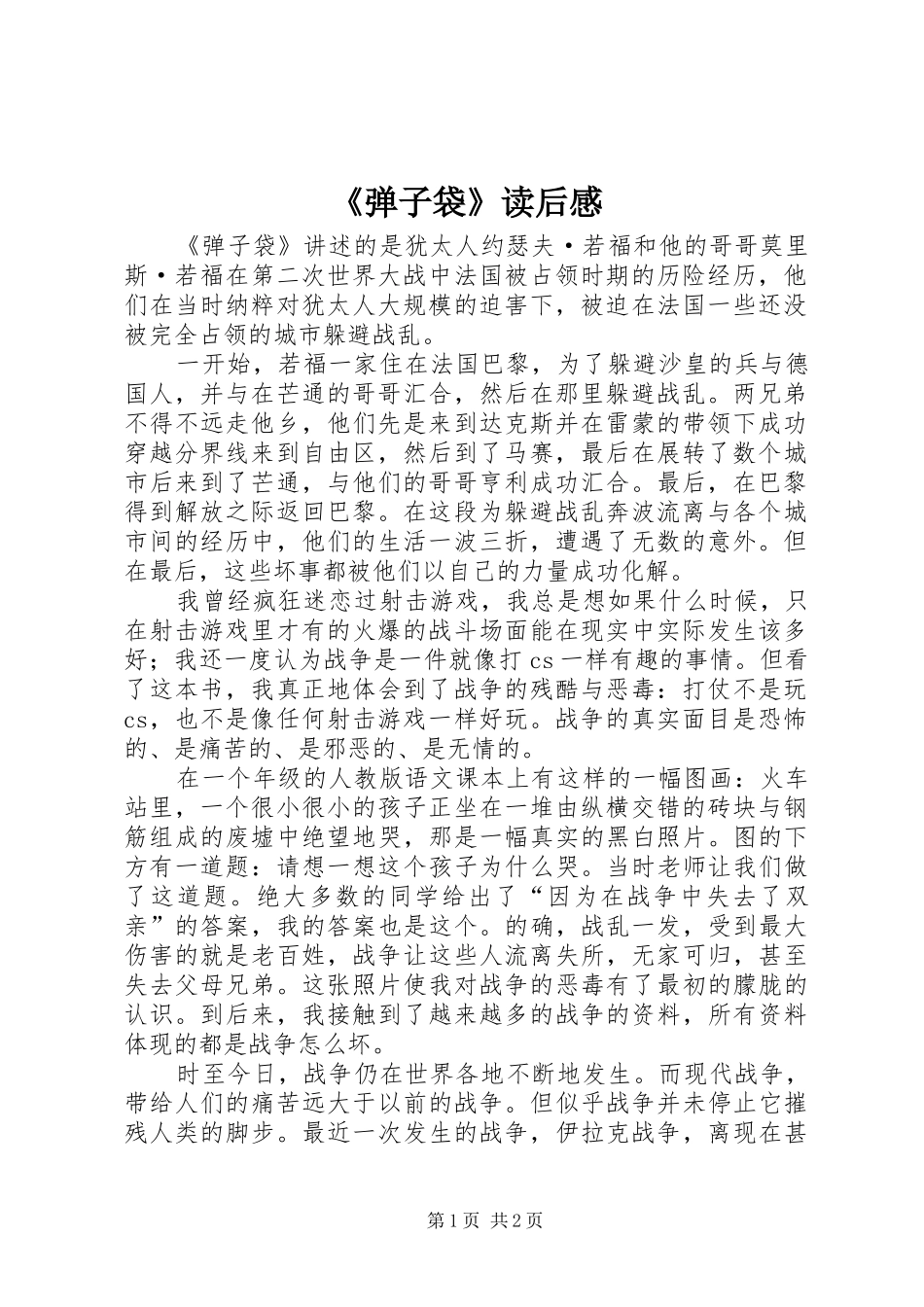 弹子袋读后感_第1页