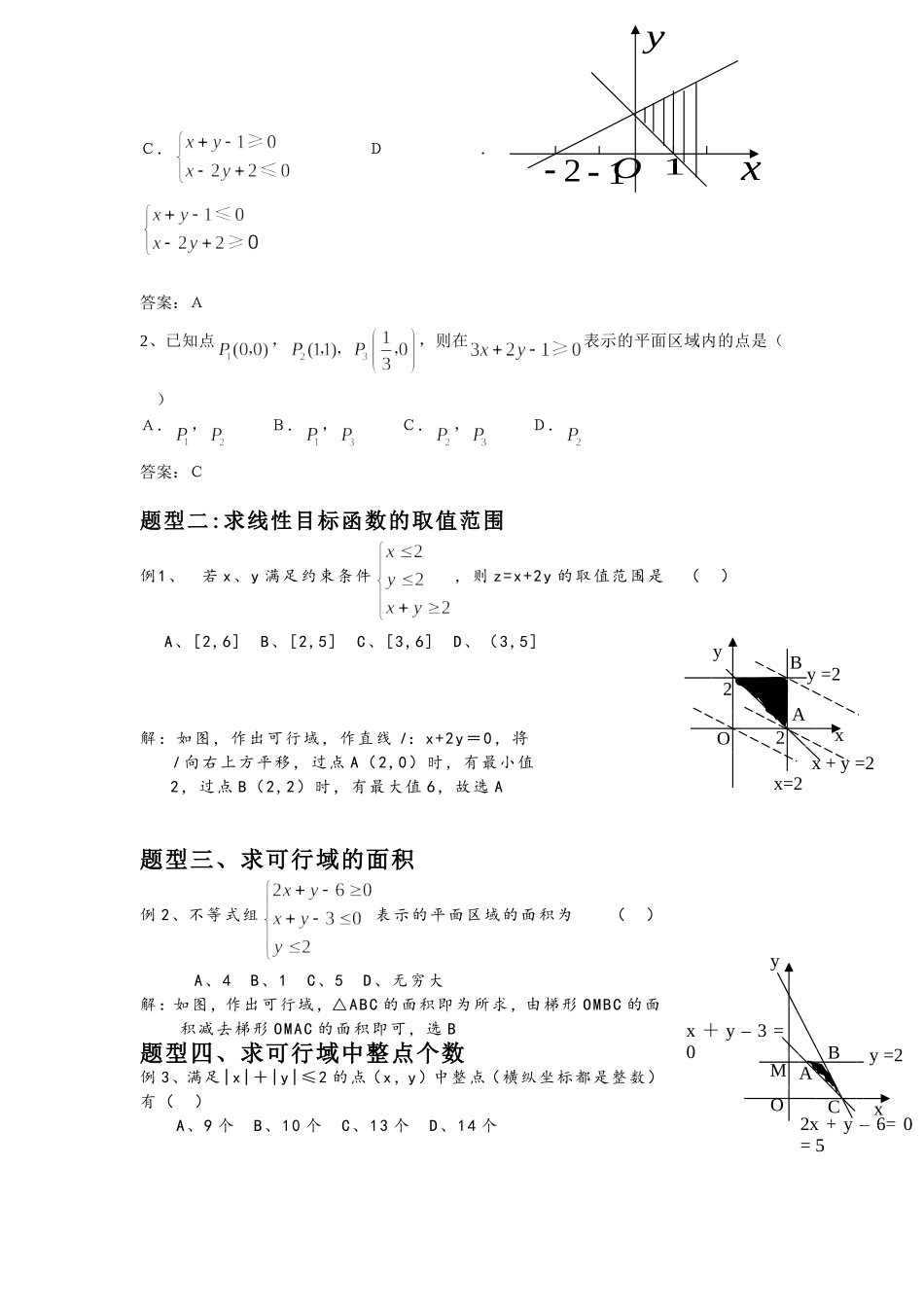 同步—必修五简单线性规划性质与基本应用_第2页