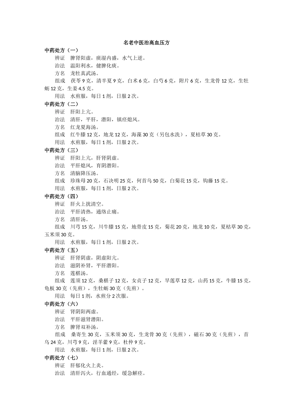名老中医治高血压方_第1页