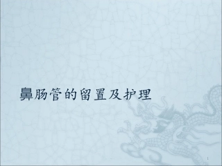 肠管的留置及护理课件