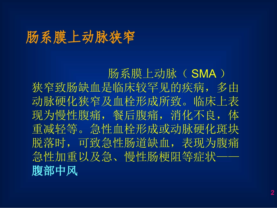 肠系膜上动脉狭窄的腔内治疗概要_第2页