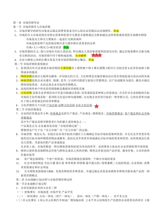 同等学力市场营销考点总结