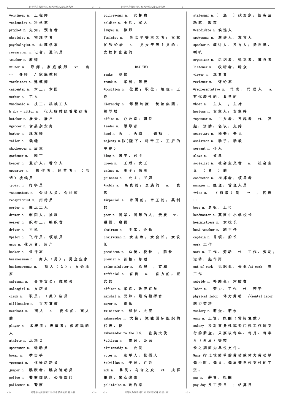 同等学力英语词汇-35天串(精排打印版)_第2页