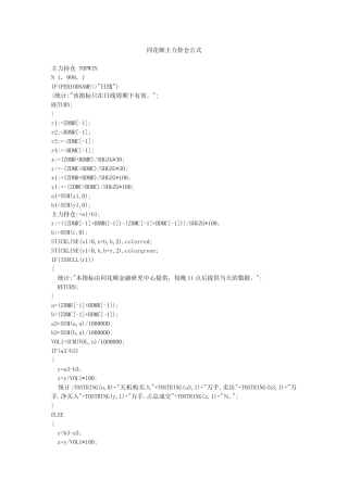 同花顺主力持仓公式